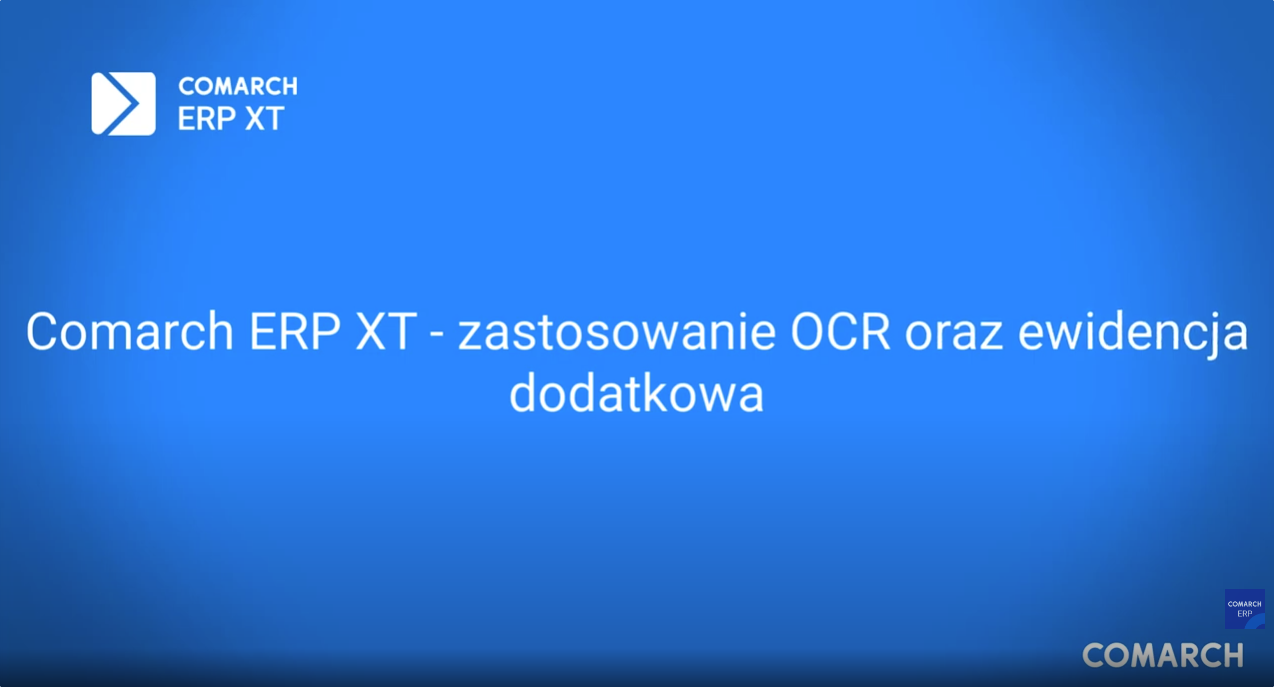 Zastosowanie OCR oraz ewidencja dodatkowa